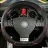 Černý kryt volantu z mikrovláknové kůže pro Volkswagen Golf 5 Mk5 GTI VW Golf 5 R32 Passat R GT 2005 Pouzdro na volant