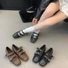 2025 New Retro Button Pinch Sandals Temperament Flat Heel Cool Boots Roman Boots