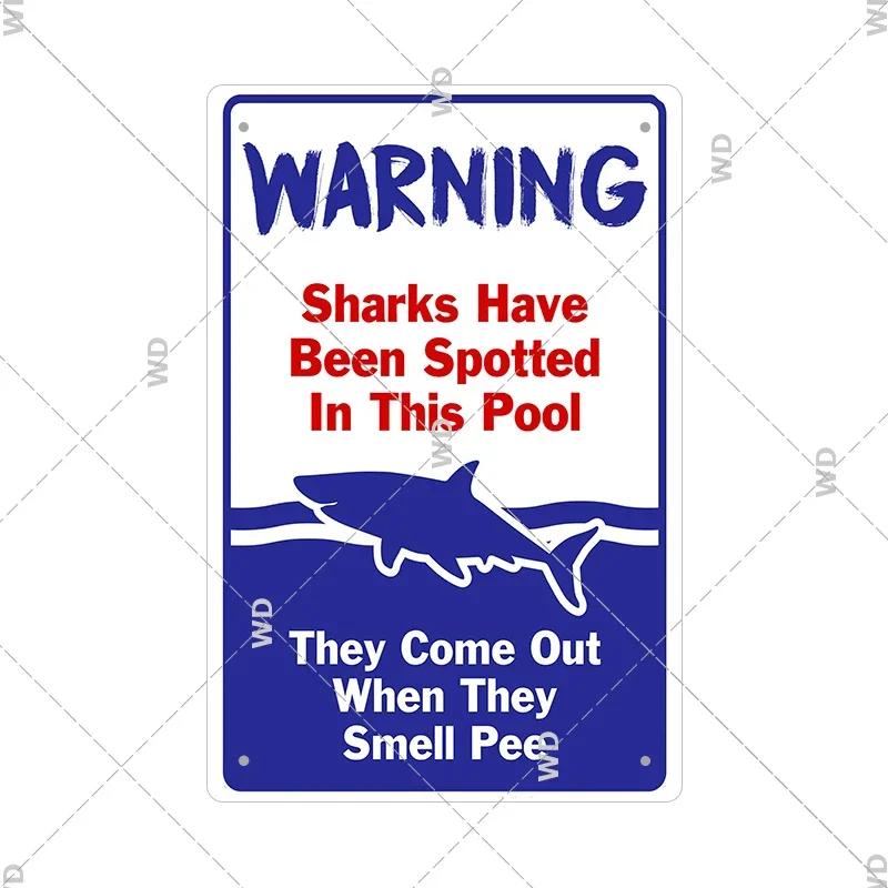 Tin Sign Pool Funny Rules Vintage Plaque Welcome Warning No Swimming Instruction Metal Sign For Home Pool Store Club Wall Decor