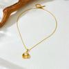 Gold Moon Shape Pearl Pendant Snake Chain Necklace for Women