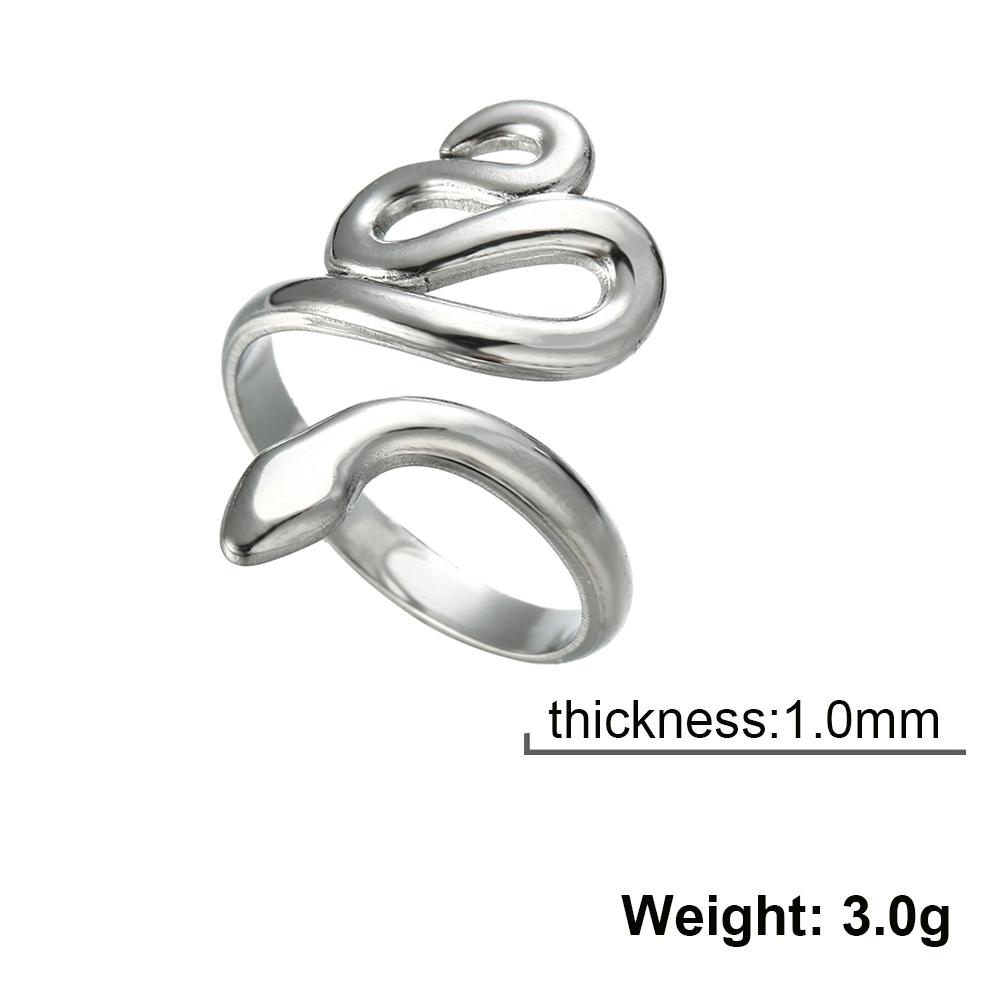 Cazador Stainless Steel Gold Color Open Rings for Women Animal Twisting Snake Finger Rings Punk Jewelry Party Mother Day Gift