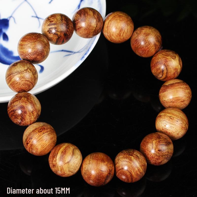 

Браслет из хайнаньского хуанхуали с узором «Тигровая кожа» 15 мм - Коллекция буддийских бусин унисекс