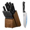Kitchen Knife Set with Block and Sharpener, 15 Piece German High Carbon Stainless Steel Knife Set, Kitchen Cutlery with ABS Ergonomic Handle,