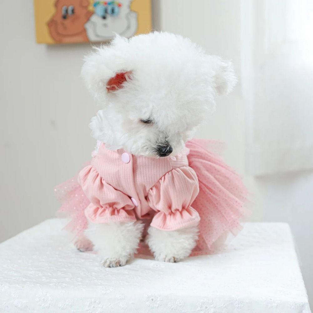 Pretty Dog Lace Skirt Princess Style Summer Dog Clothes Stylish Puppy Wedding Skirt  Dog Clothes
