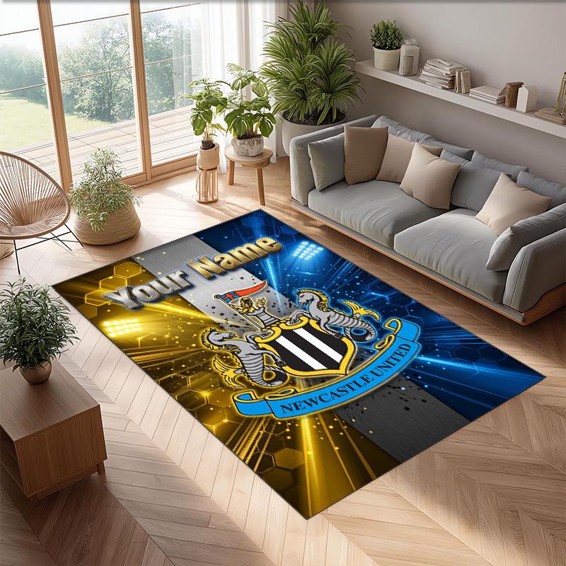 Newcastle United FC Printed Crystal Velvet Rug Non‑Slip Crystal Velvet Carpet For Sofa Bedroom Indoor Home Decoration