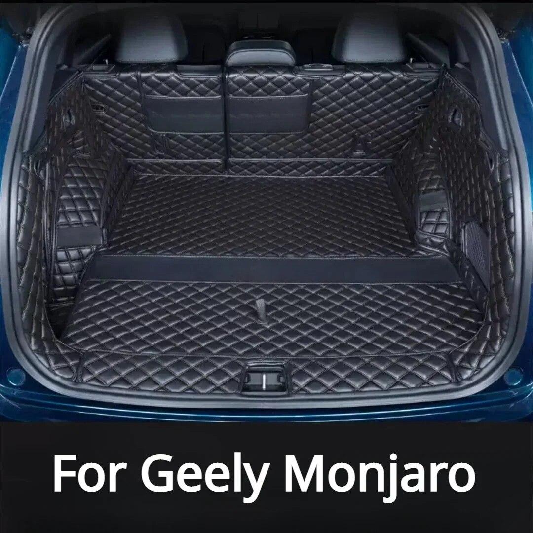 

Для Geely Monjaro Xingyue L 2022 2023, коврик для багажника автомобиля, подкладка багажника, кожаный напольный ковер, защитный коврик, аксессуары, коврики
