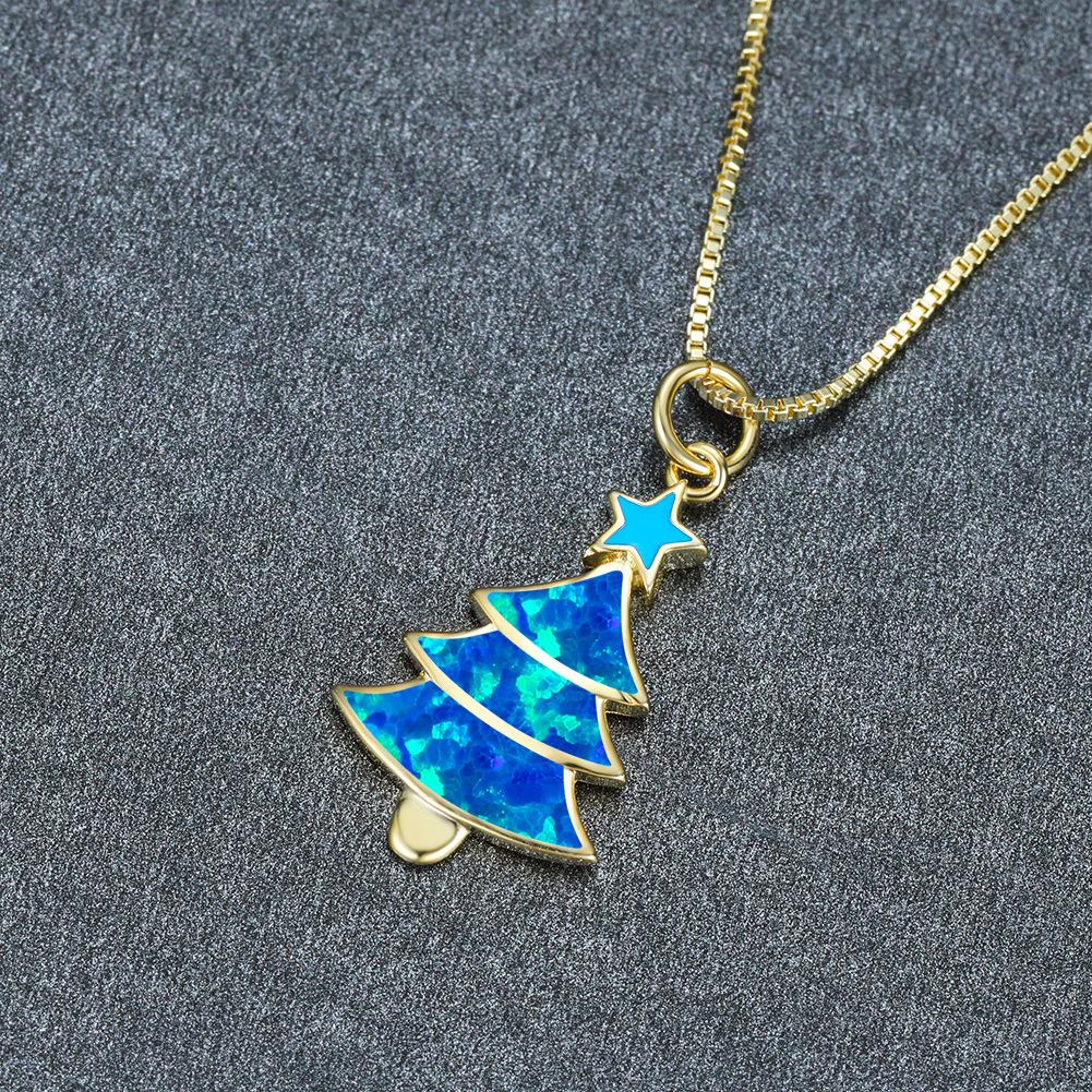 Christmas Tree Necklace Womens Fashion Accessories Gentle and Versatile Collarbone Chain Accessories