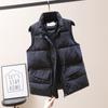 Women's Autumn and Winter Warm Vest Puffy Loose Warm Jacket Plus Size Women's Warm Tops Cotton Vest with Lining
