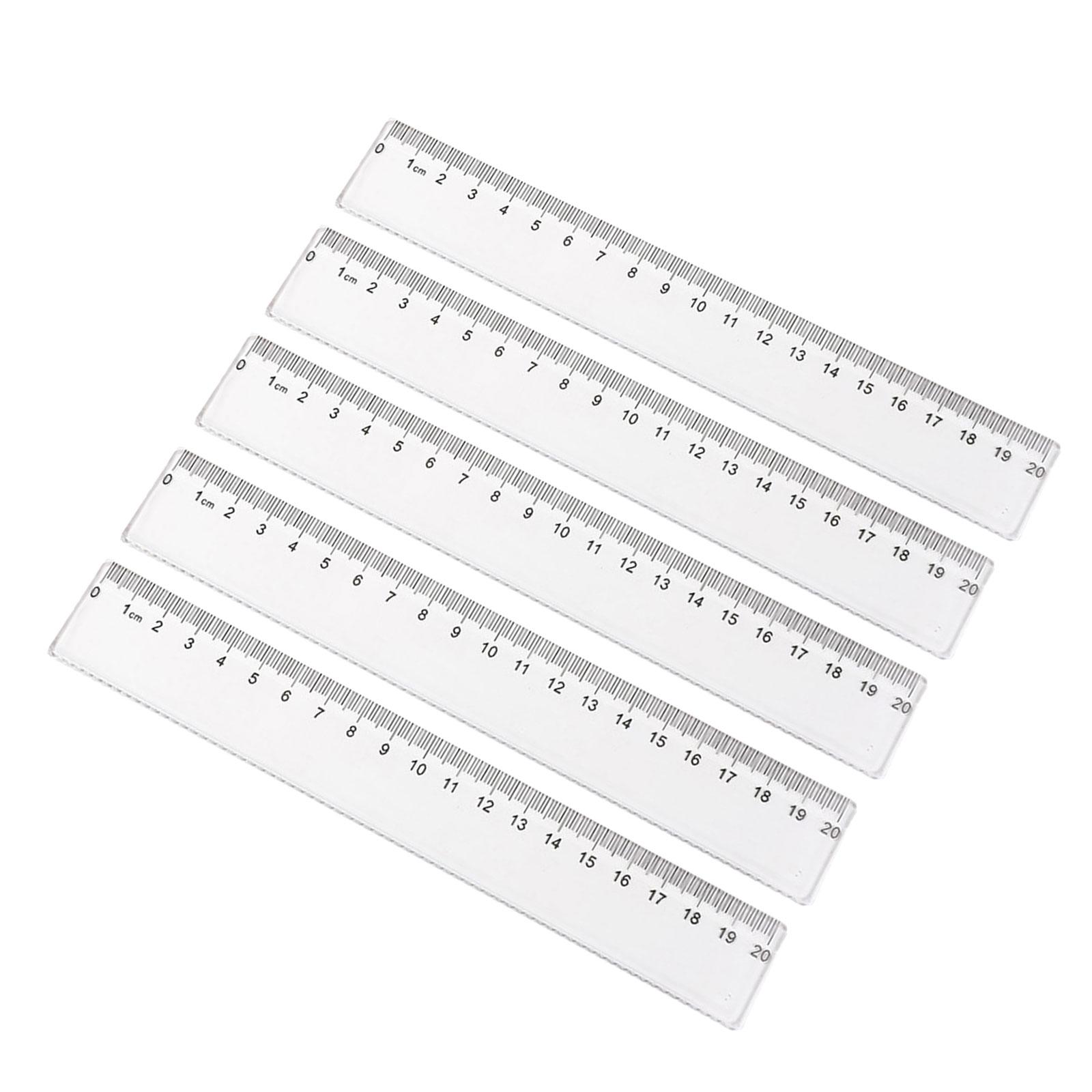 

5 Pcs 15cm 20cm Plastic Ruler Straight Ruler Primary School Ruler Set Clear Ruler School Office Supplies for Students 20
