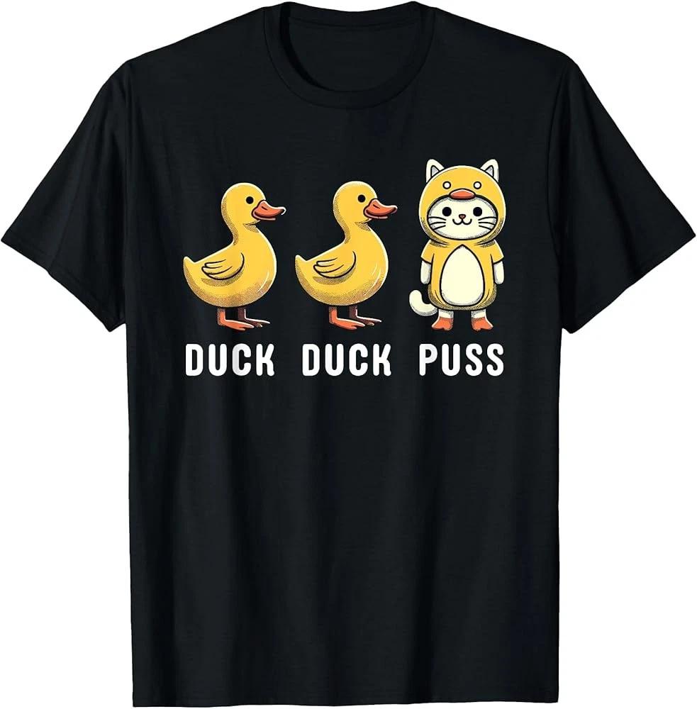 Men s and Women s T-shirts Funny Duck Goose Cat Pun Meme Men Women Funny Duck T-Shirt XXXXL