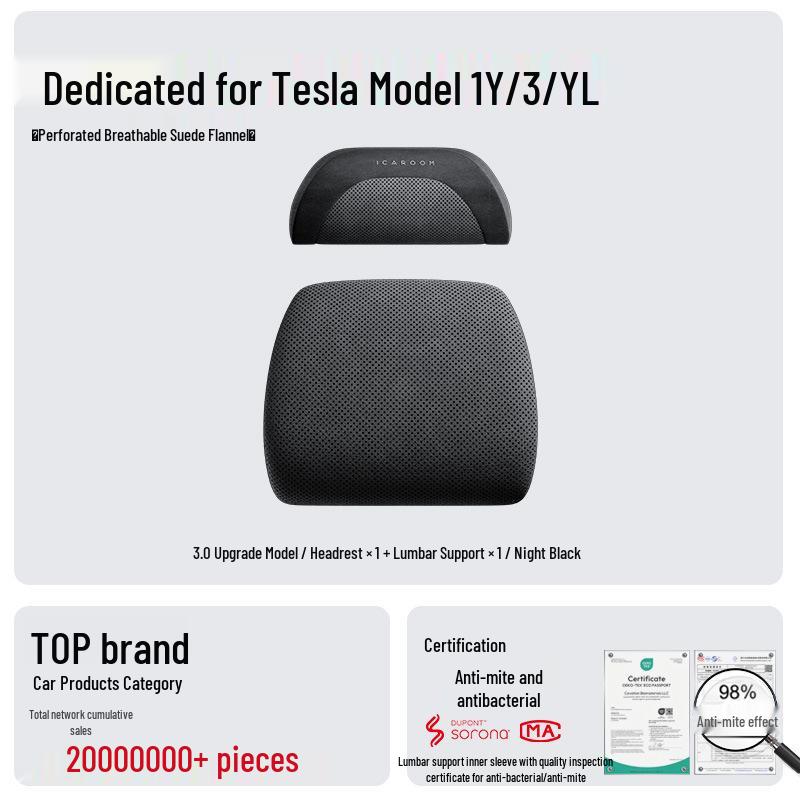 Tesla Model 3/Y/YL Headrest & Lumbar Support Neck Pillow