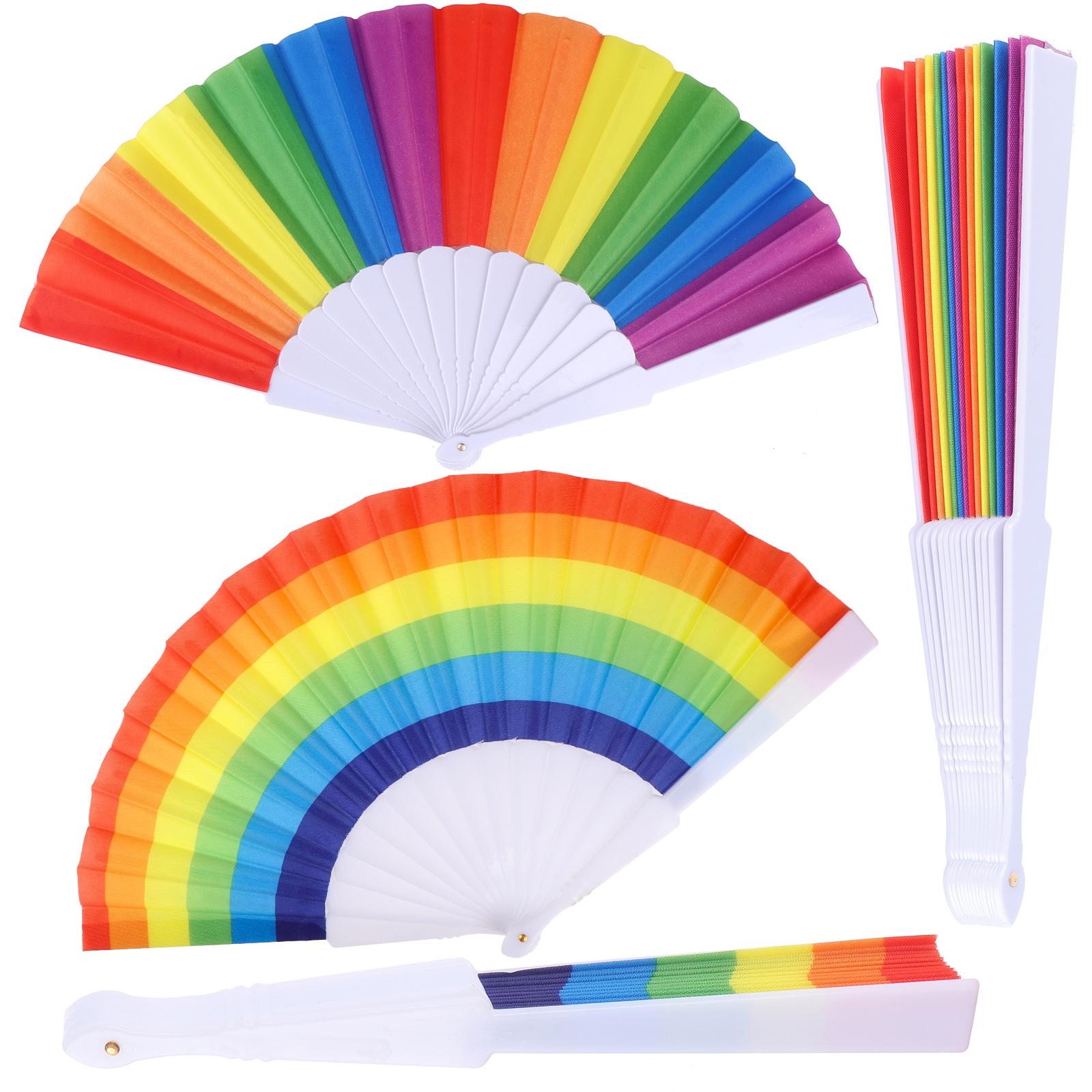 

Cccymm 6 шт. Прикраси для вентиляторів Rainbow, ручний складаний вентилятор Rainbow Gay Pride P