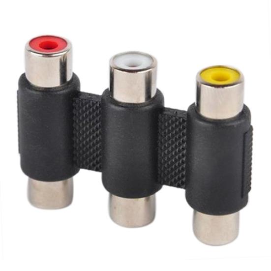 3 RCA AV Audio Video Female To Female Coupler Adapter Extension Cable Component
