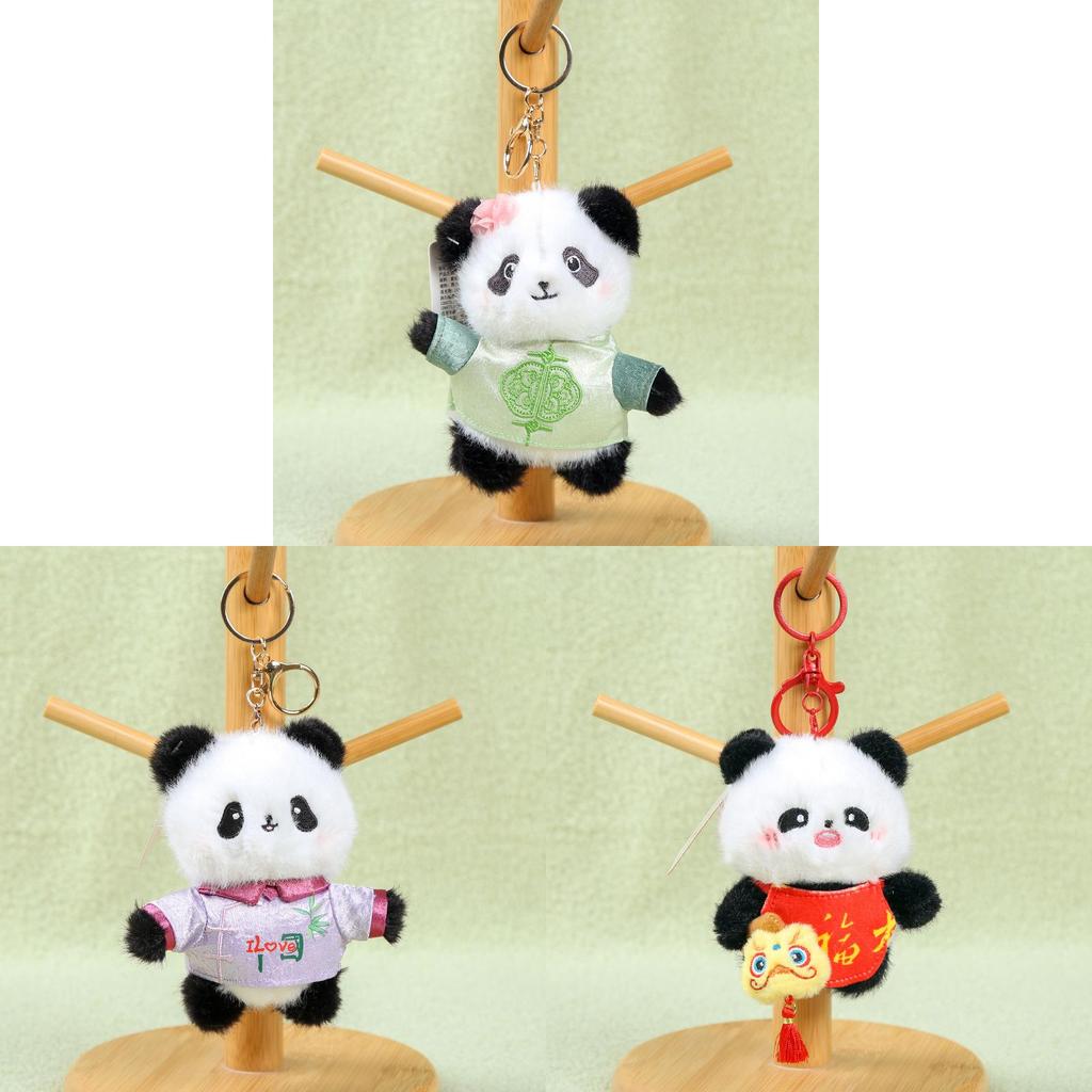 Panda Keychain Plush Toy With Pp Cotton Filling For Backpack Decor And Collection