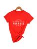 Created with A Purpose Cross Printed Women's T-shirt Casual Christian Faith Tee Grunge Summer Short Sleeve Top Women's Clothing