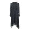 AMERI UNDRESSED Star Pattern Long Sleeve Chiffon Long Dress Black Star Women Used
