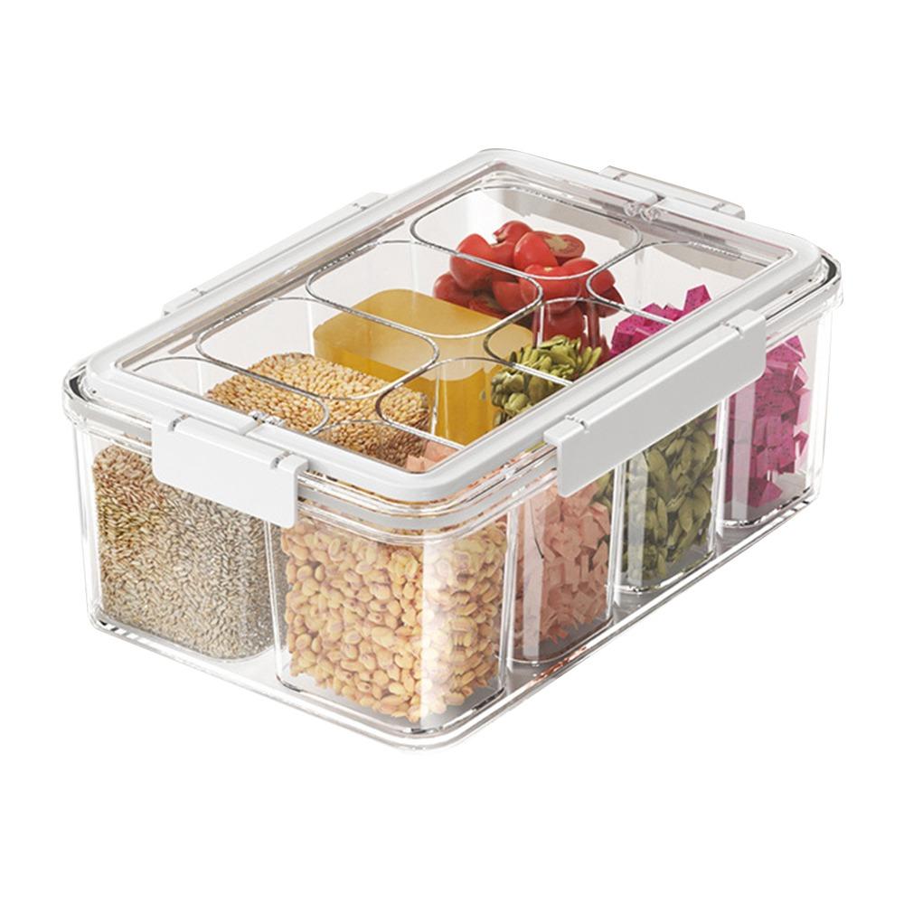 9 Grids Divided Serving Tray Clear Snack Fruits Box Portable Kitchen Storage Box  Food Storage