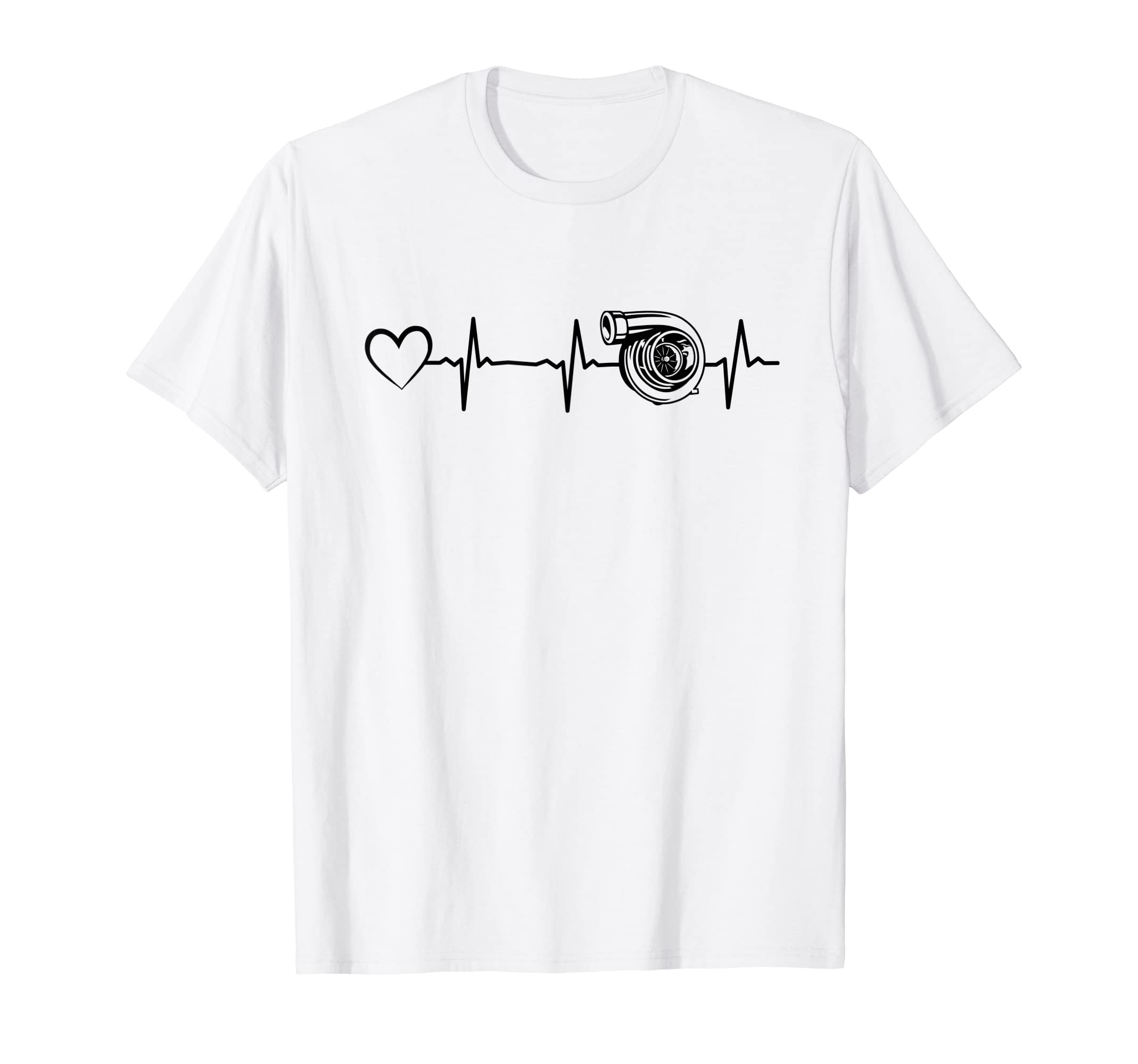 

Car Turbo Heartbeat Heart Car Racing Turbo Boosting Turbo T-Shirt белый