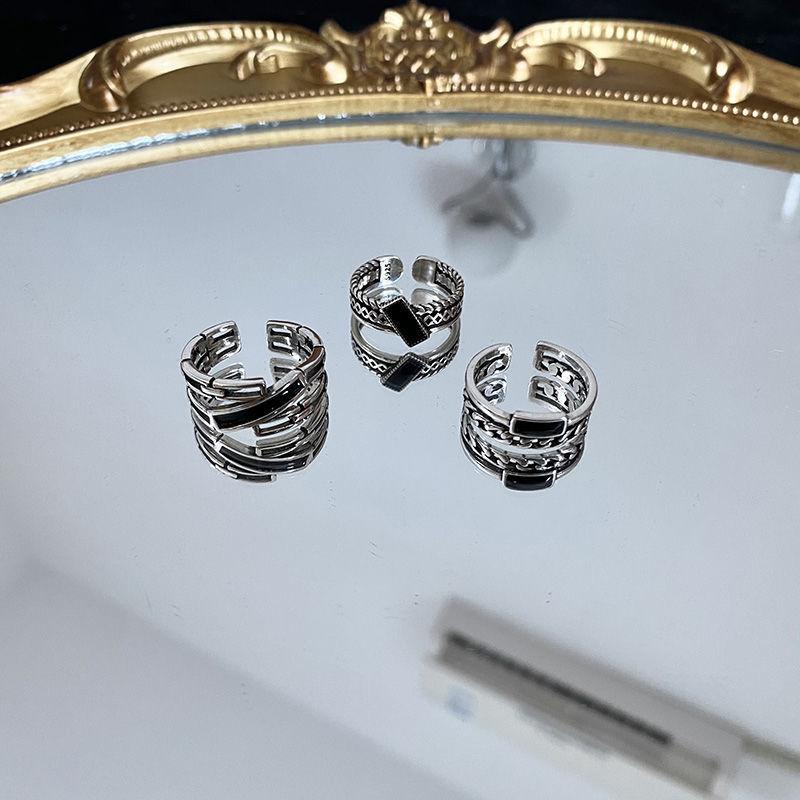 Retro Simple Opening Dongdaemun Cold Wind Epoxy Niche Design Ring Index Finger Ring Female Tide