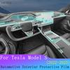 For Tesla Model S Auto Navigation Scratch Transparent Protective Full Set Interior Film Center Console Anti-scratch Repair Films