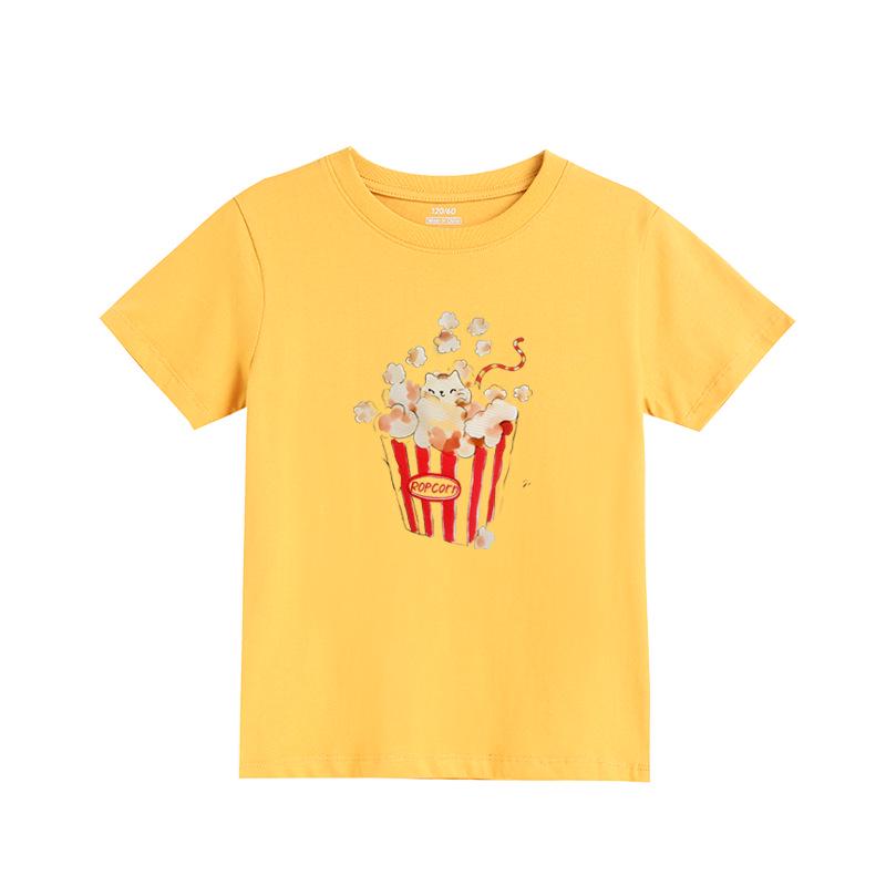 Girls' Fashion Print Short-Sleeve T-Shirt - Casual Summer Top for Kids