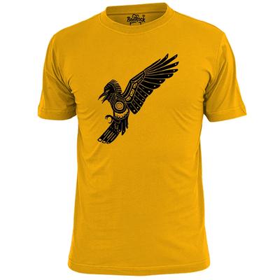 Herren Aztekisches Krähen T-Shirt Kunst Tribal Mexiko