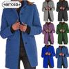 Chaqueta Casual Vintage para Mujer Estampado de Color Sólido Otoño Invierno Manga Larga Cuello POLO Diseños Únicos y Abrigos