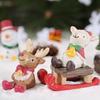 Handmade Santa Claus & Reindeer Sleigh Resin Desktop Ornaments