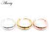 Alisouy 2pcs Copper Alloy Cute Curve Polishing Small Circle Round Hoop Earrings For Women Men Ear Cuff Brincos Hinged Jewelry