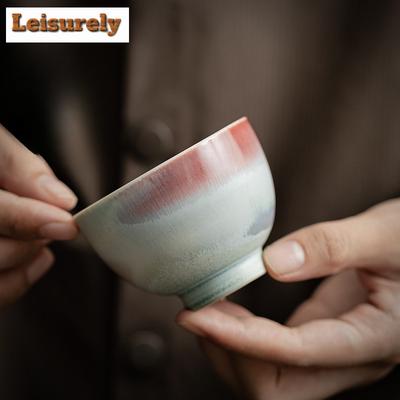 120ML Aurora Ofenwechsel Rot Blau Glasur Teetasse Kaffeetasse Teeschale Tasse Duftbecher Jianzhan Meistertasse Teegeschirr Zubehör