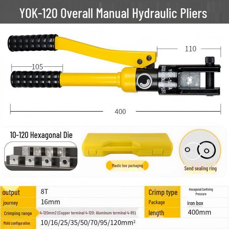 Manual Hydraulic Crimping Tool YQK Series for Copper and Aluminum Lugs