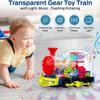 1Pc Electric Train Toy For Kids Transparent Gear Crawling Train With Light And Music Early Educational Toys Train Toys For Kids
