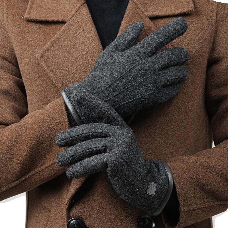 JIUMU Men's Winter Wool Touchscreen Gloves