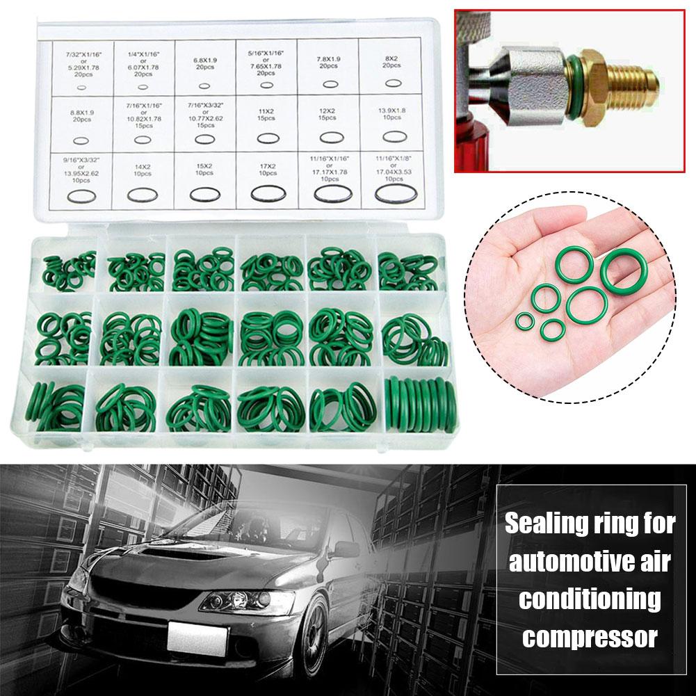 270pcs 18 Sizes Rubber Air Conditioning O Rings Universal Car Auto Repair Tools Refrigerant Ring Sets With Plastic Box Kit Set