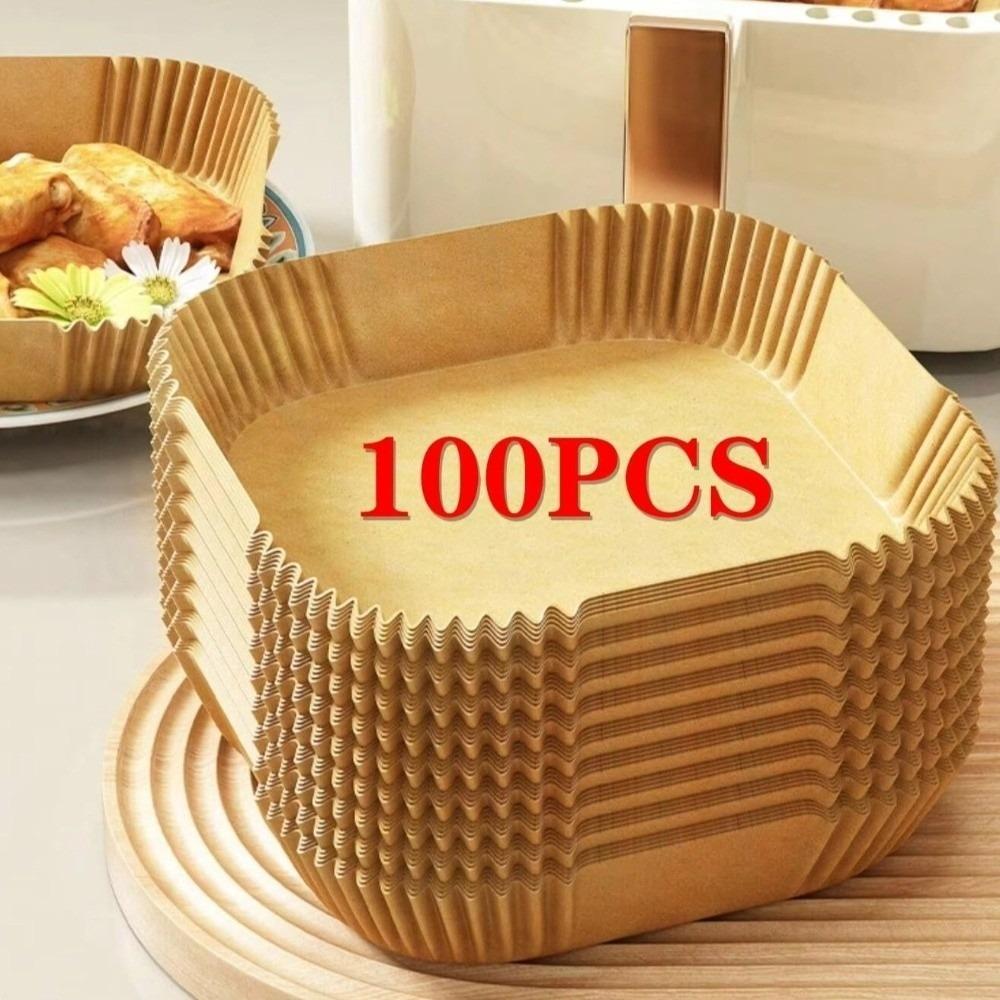 

50/100 Pcs Heat Resistant Disposable Baking Paper Non-Stick Air Fryer Paper Baking 100 Pcs Square