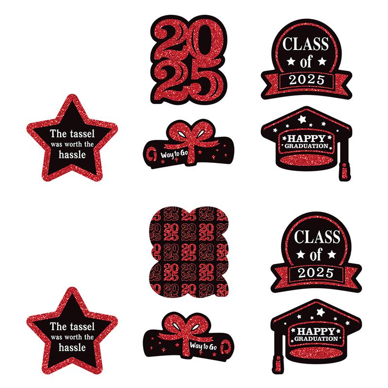 Paper Cupcake Toppers Class Of 2025 Graduation Decorations 2025 Grad Centerpiece Sticks Graduation Party Table Topper Decoration