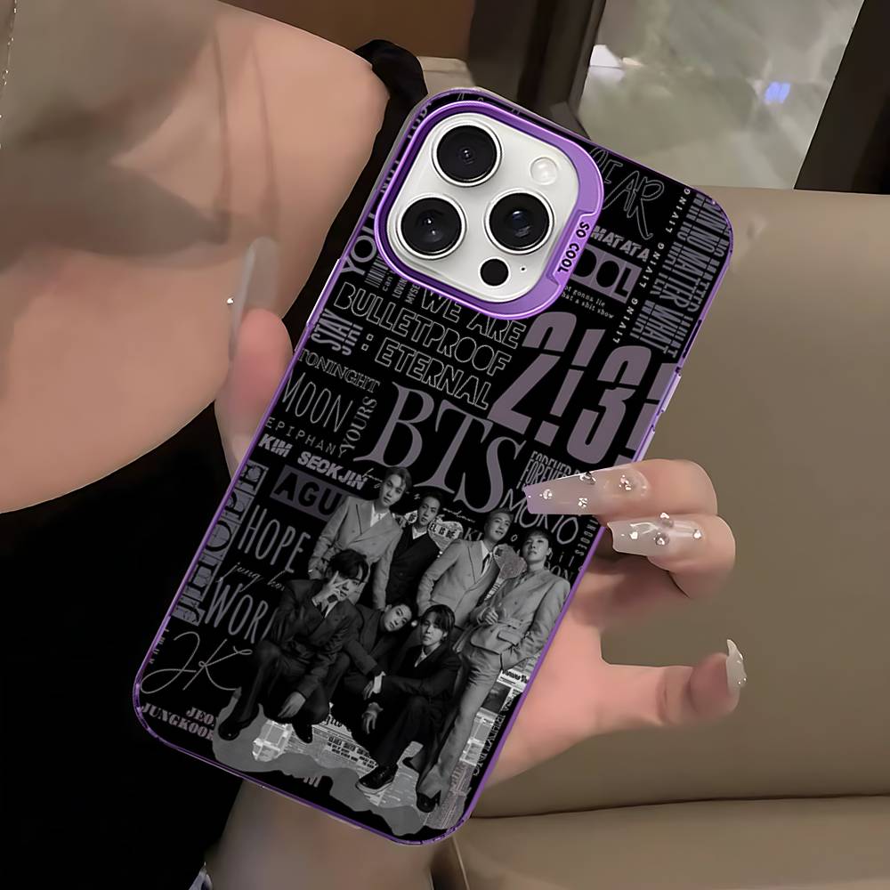 K-Pop Cartoon Boys B-BT21S Colorful Phone Case For IPhone 17 16 15 14 13 12 11 Pro Max Plus Matte Cover