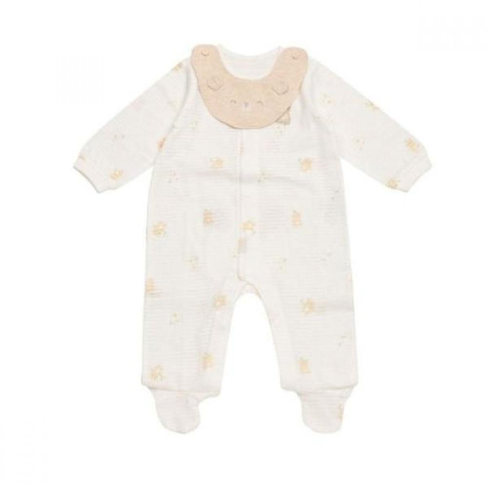Absorba Organic Sprout Bear Romper  With Bib  A1110614 A1a31510
