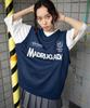 knit ensemble set with inner summer fall navy [WEGO] 2-piece short-sleeve T-shirt, clothing, clothing, clothing, tops, streetwear, sports, gift,