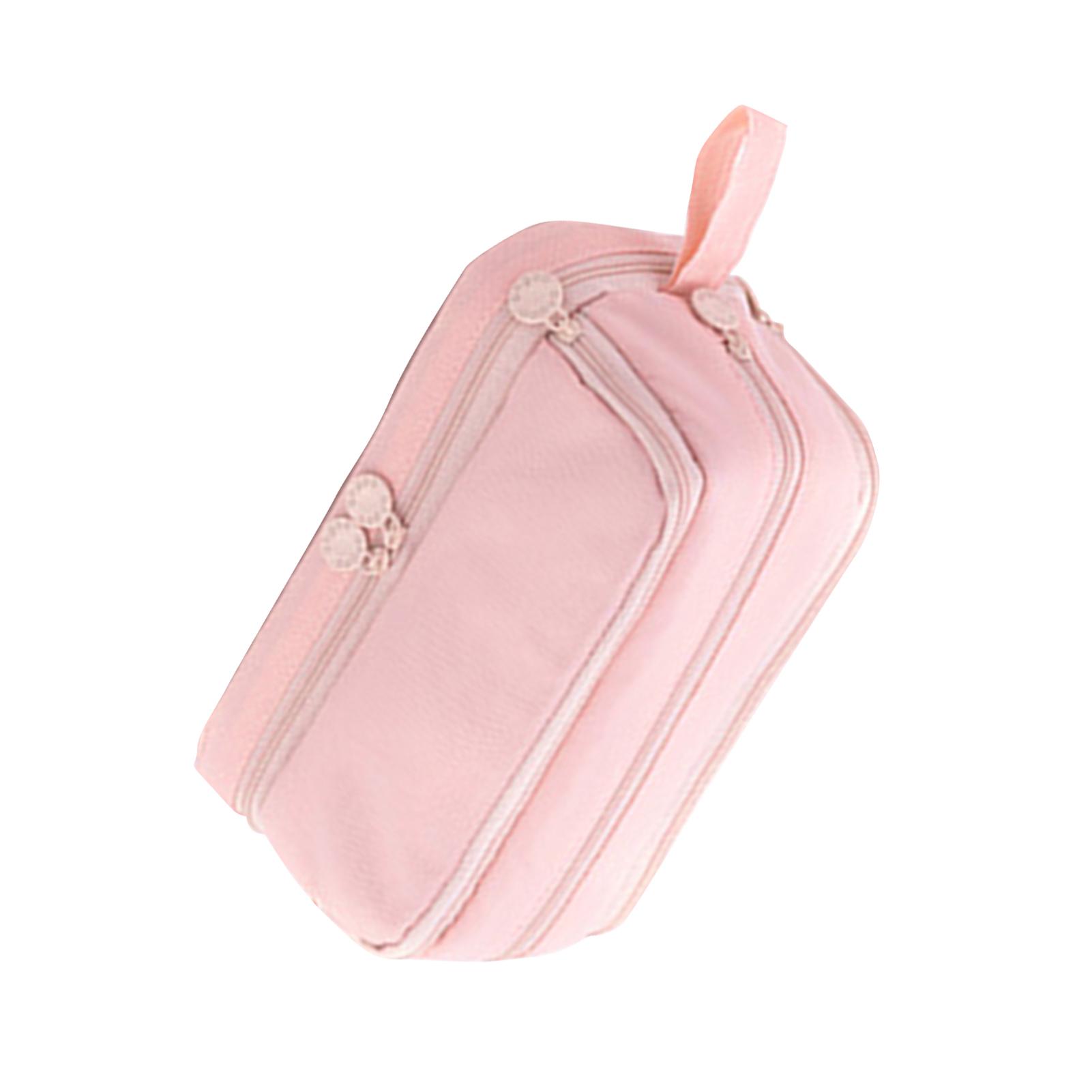 

Cute Pencil Pouch Large Capacity Pencil Case and Easy to Clean Stationery Zipper Pocket with Easy Grip Handle Perfect розовый