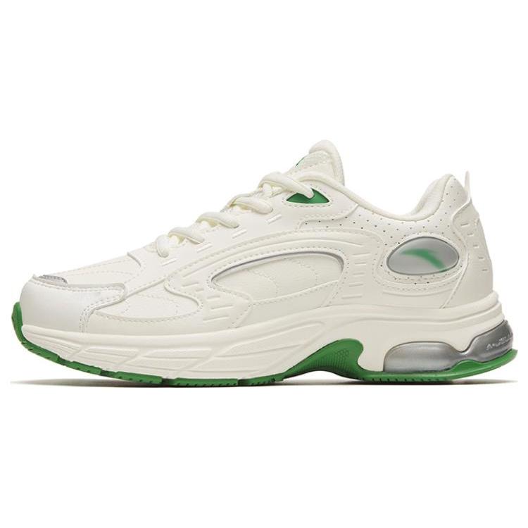 

New Anta Cushioned Slip Resistant Abrasion Resistant Low Top Running Shoes Women s White Green 122315503-4 36