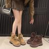 Martin boots women's 2025 new spring and autumn soft leather two wear rhubarb boots British style versatile flip platform short boots