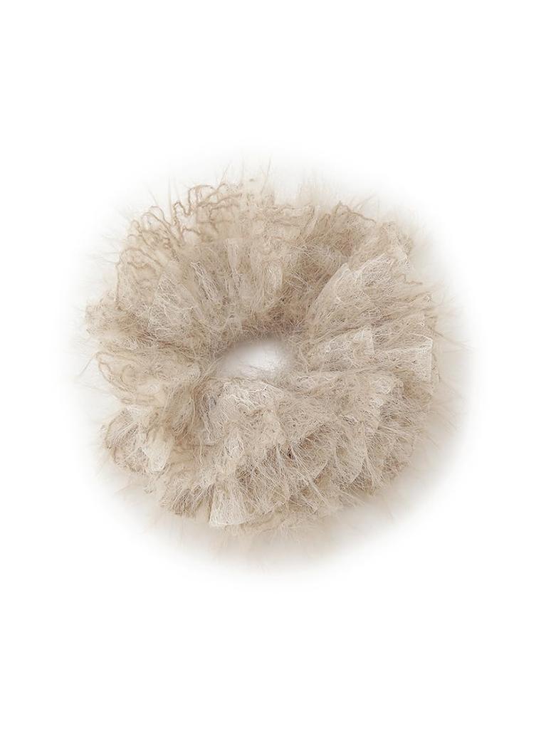 Mira Owen Feather Volume Scrunchie 09WGG255548 BEG Free Size Women's