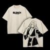 Anime Bleach Matsumoto Rangiku Printed Tshirt Men Women Short Sleeve Tshirts Washed Cotton Tee Harajuku Retro T Shirt Clothing