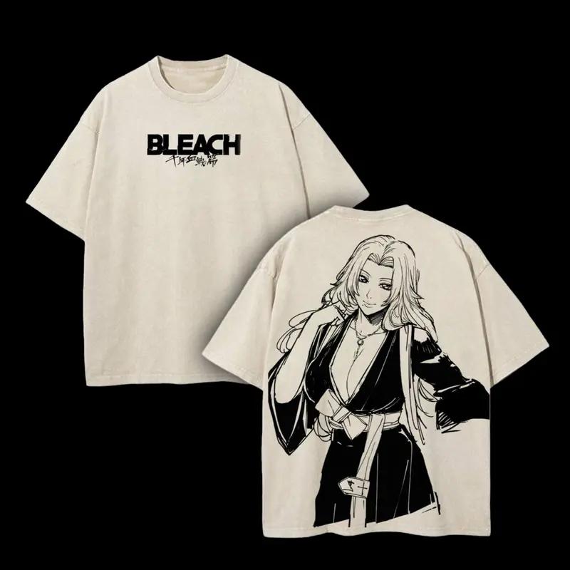 

Anime Bleach Matsumoto Rangiku Printed Tshirt Men Women Short Sleeve Tshirts Washed Cotton Tee Harajuku Retro T Shirt Clothing S