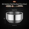 304 Stainless Steel Double-Layer Rice Bowl with Lid - Children's Anti-Scald Insulated Soup & Kimchi Dish, Korean Tableware.