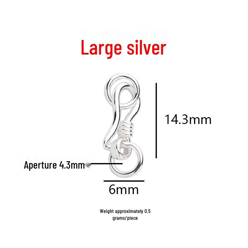 S925 Sterling Silver Fish Hook Clasp for Jewelry Making - Retro Bead Stringing & Necklace DIY Accessories