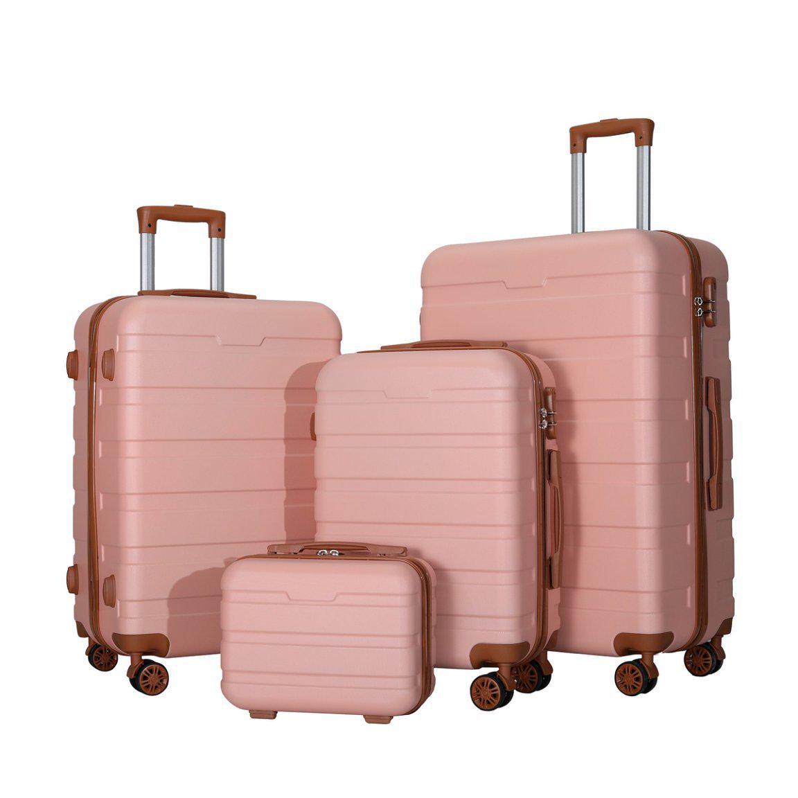 

Прочный 20-дюймовый чемодан на колесиках большой вместимости с замком-паролем 12/20-inch 2-in-1 розовый