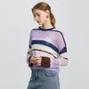 Women's Relaxed Color-Block Striped Knit Sweater