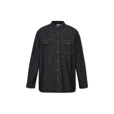 Camisa de Manga Comprida Jeans Vintage Cor Sólida Levis Camisas Masculinas Jeans Escuro A7371-0000